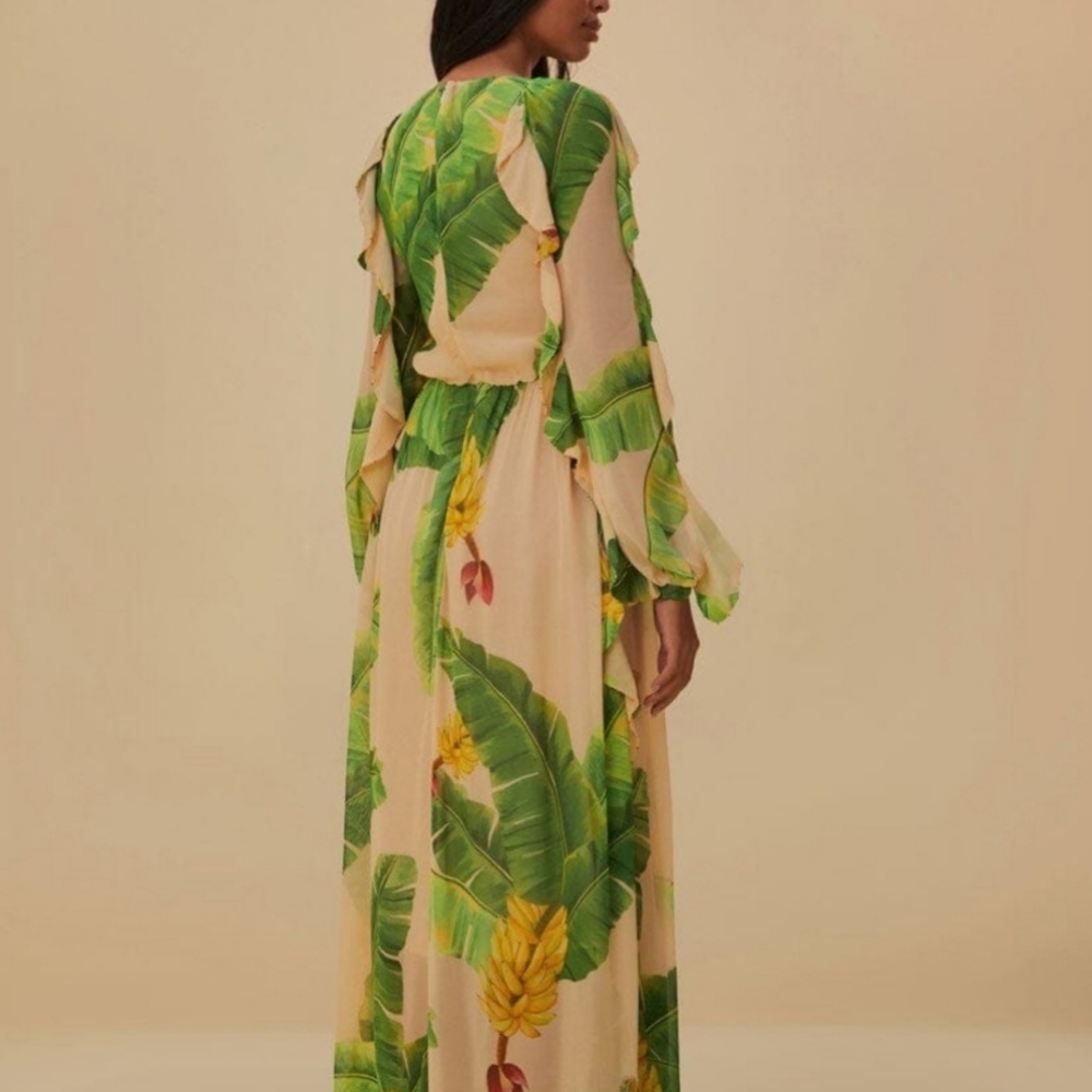 Farm Rio Fresh Bananas Maxi Dress Size Large Nwt - Picture 5 of 15